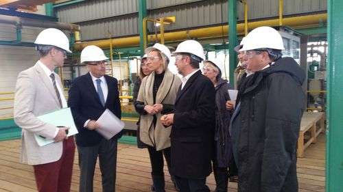 Marta Gaston in Sabiñánigo, the visit of the regional minister of Economy, Industry and Employment of the Government of Aragon, Marta Gaston, to the factory in Sabiñánigo,