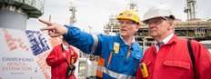 Small dr reiner haseloff prime minister of saxony anhalt right and willi frantz managing director of the total raffinerie mitteldeutschland in front of the new plant 1528710929