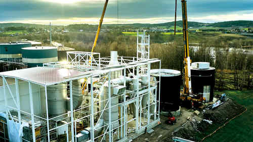 Assembly of Spray drying facility at Borregaard (Photo: GEA)