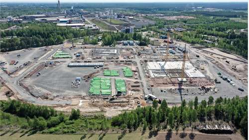 Construction work of BASF’s battery materials plant in Harjavalta, Finland. Photo BASF The construction work of BASF’s battery materials plant in Harjavalta, Finland, is on plan for a start-up in 2022